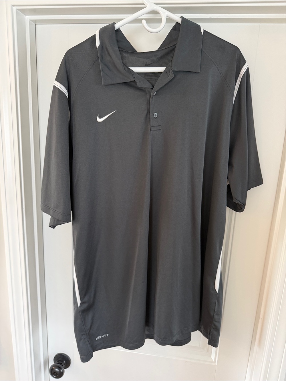 Nike Men’s Dark Gray Polo with White Accents